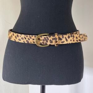 Loklik Women's Genuine Leather Chic Preppy Faux Fur Animal Print S